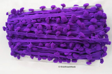 Purple Pom Pom Fringe Trim, Pompom Trimming, Tassels